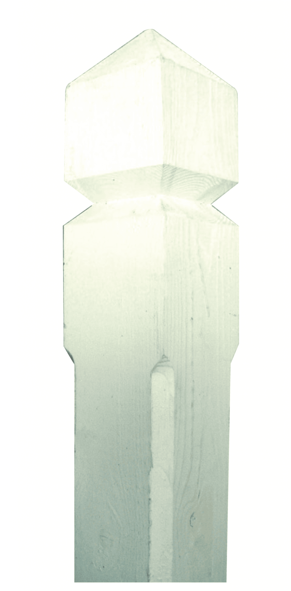Stolpe 98x98 firkant m/faset kant profilert topp - Bilde 2